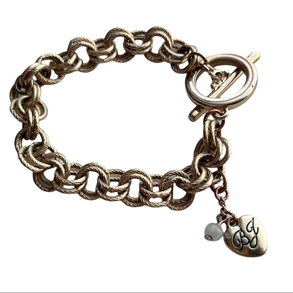 BETSEY JOHNSON Gold Charm Bracelet + Earrings - Picture 4 of 11